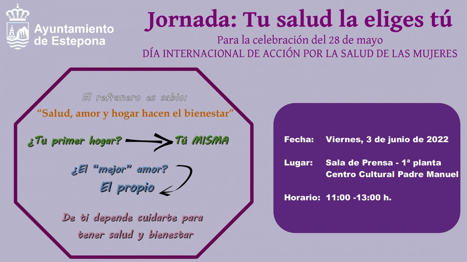 Estepona celebrará el Día de Acción por la Salud para las Mujeres con un taller