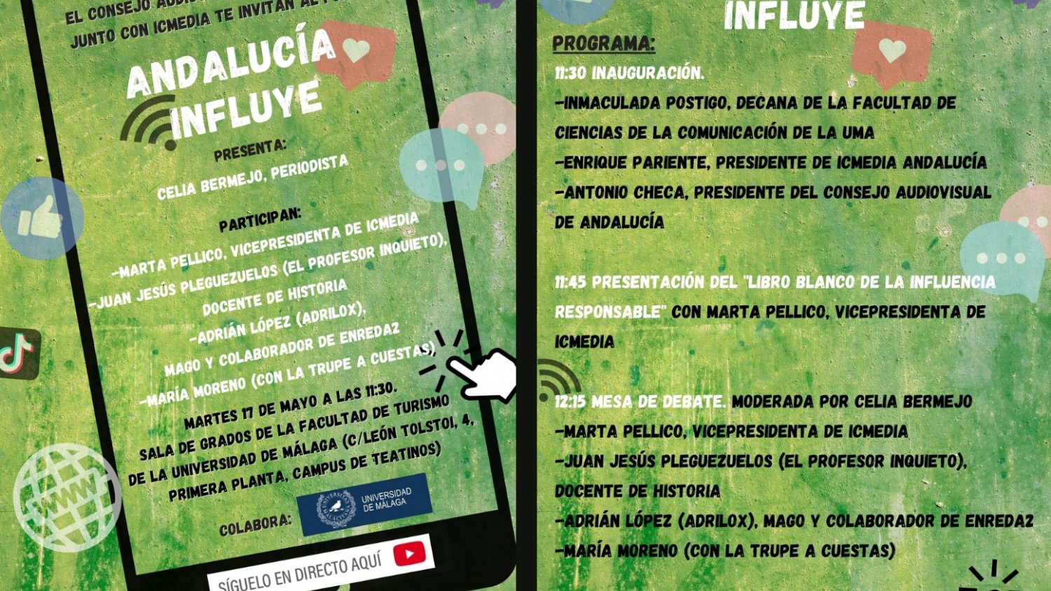 El CAA celebra en Málaga una nueva jornada de ‘Andalucía influye’ sobre los creadores de contenidos en internet