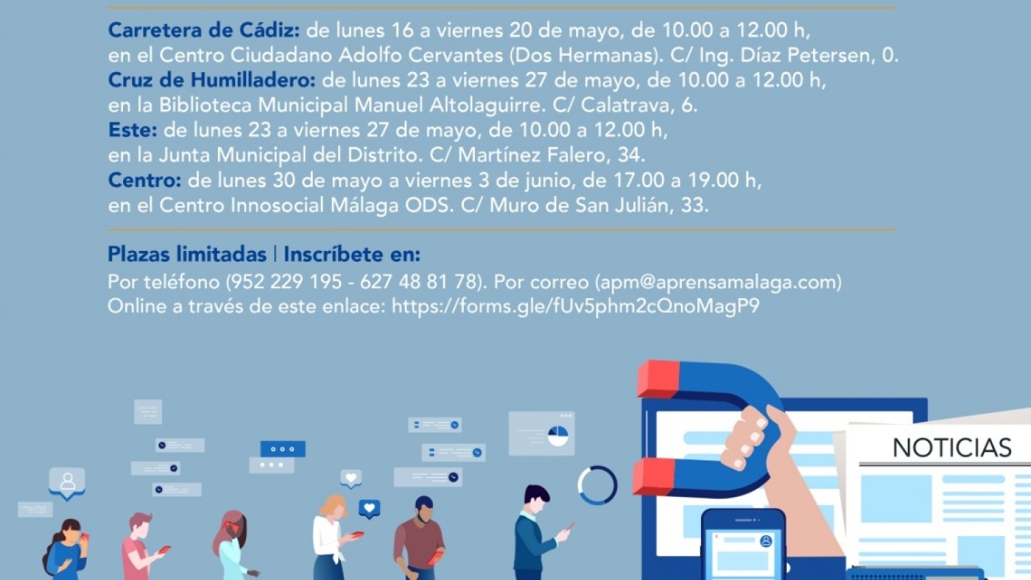 Cuatro distritos acogerán los I Talleres Municipales de Alfabetización Mediática
