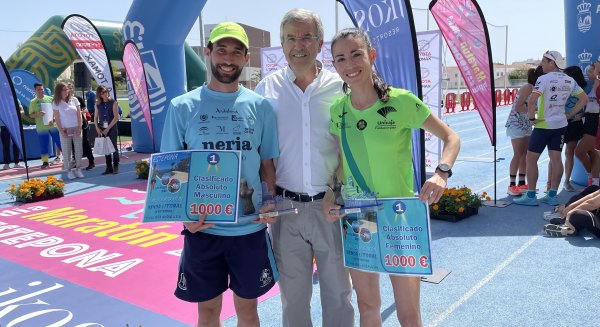Pablo Salcedo y Noelia Valenzuela, ganadores de la I Media Maratón Senda Litoral de Estepona