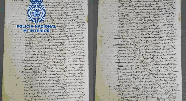 La Policía Nacional recupera en Málaga un documento manuscrito del siglo XVI