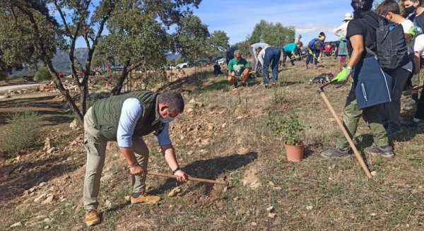 Diputación planta más de 1.600 árboles en Villanueva de Algaidas, Riogordo y Alfarnatejo