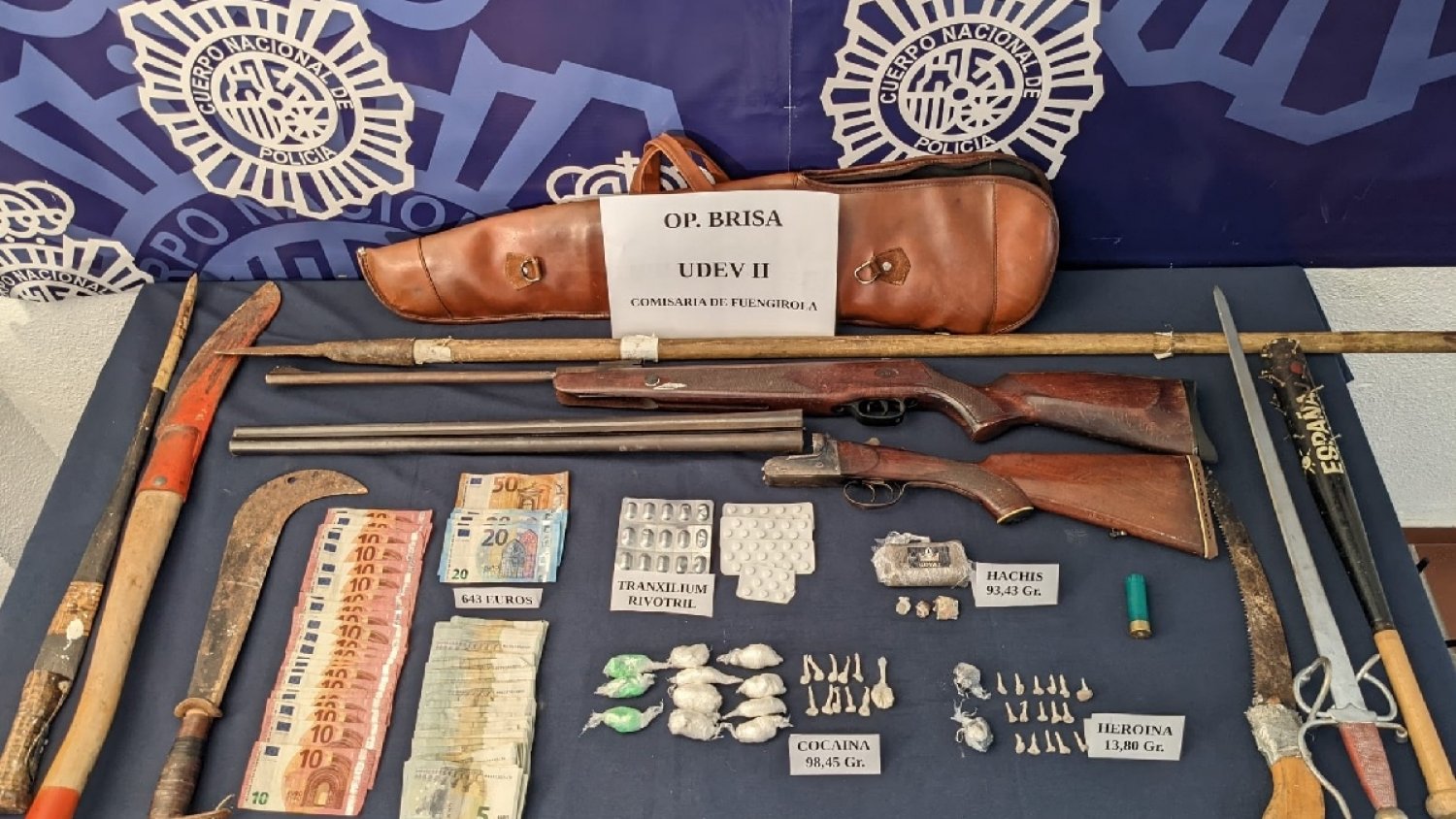 Detenidas seis personas en Mijas por delitos de tráfico de drogas y tenencia ilícita de armas